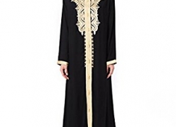 Muslim kaftan dubai long sleeve dress with embroidery for women Islamic clothing gown abaya for girls Baya