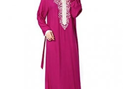 Muslim kaftan dubai long sleeve dress with embroidery for women Islamic clothing rayon gown jalabiyas Baya