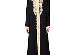 Muslim kaftan dubai long sleeve dress with embroidery for women Islamic clothing gown abaya for girls Baya