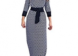 Muslim women Tunic Dress maxi abaya islamic women dress plaid print casual slim kaftan caftan moroccan floor-length gown Baya