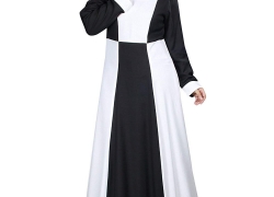 MyBatua Aamaal Black & White Rayon Islamic Abaya Dress ay-416