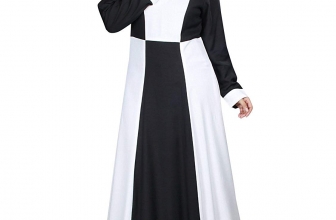 MyBatua Aamaal Black & White Rayon Islamic Abaya Dress ay-416