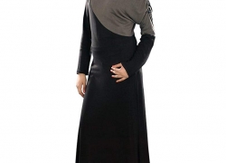 MyBatua Women’s Islamic Dress Fancy Razan Jersey Abaya in Black