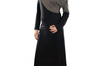 MyBatua Women’s Islamic Dress Fancy Razan Jersey Abaya in Black