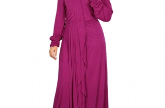 MyBatua Women’s Jersey Party Wear Abaya Islamic Maxi Dress Color in Magenta