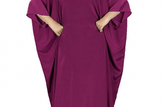 MyBatua Women’s Muslim Kaftan, Free Size Abaya, Dubai Maxi Dress, Islamic Clothing KF-001