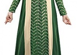 Plaid&Plain Women’s Long Sleeve Muslim Islamic Abayas Lace A-line Maxi Dress Plaid&Plain