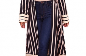 Playworld Women’s Geometric Patterns Modest Muslim Islamic Open Front Abaya Jilbab Coat With Belt