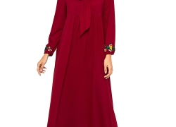 Qiaojiaren Women’s Muslim Clothing Casual Long Sleeve Long Dress Abaya Islamic Costume Arab Muslim Maxi Dress