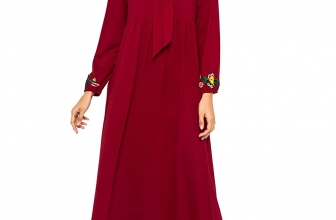 Qiaojiaren Women’s Muslim Clothing Casual Long Sleeve Long Dress Abaya Islamic Costume Arab Muslim Maxi Dress