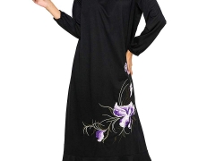Qiaojiaren Women’s Muslim Clothing Casual Long Sleeve Long Dress Abaya Islamic Costume Arab Muslim Maxi Dress