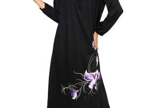 Qiaojiaren Women’s Muslim Clothing Casual Long Sleeve Long Dress Abaya Islamic Costume Arab Muslim Maxi Dress