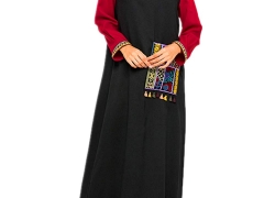 Qiaojiaren Women’s Muslim Clothing Casual Long Sleeve Long Dress Abaya Islamic Costume Arab Muslim Maxi Dress