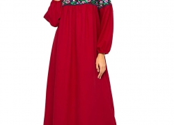 Qiaojiaren Women’s Muslim Clothing Casual Long Sleeve Long Dress Abaya Islamic Costume Arab Muslim Maxi Dress