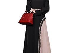 Romacci Muslim kaftan dubai long sleeve dress Crochet Lace Splice Islamic Abaya Women Maxi Dress Romacci