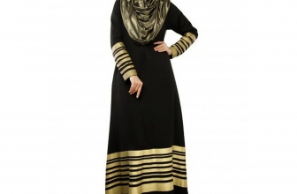 Romacci Women Muslim Maxi Dress Stripes Long Sleeves Abaya Kaftan Islamic Robe Long Dress Orange/Black/Dark Blue Romacci