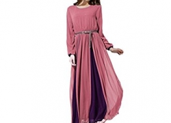 ROMANTIC BEAR Islamic Chiffon Dress Kaftan Muslim Women Cocktail Party Dress ROMANTIC BEAR