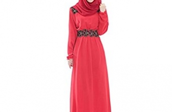 ROMANTIC BEAR Muslim Kaftan Abaya Jilbab Islamic Women Cocktail Dress Long Sleeve Vintage Maxi Dress ROMANTIC BEAR