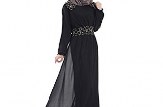 ROMANTIC BEAR Muslim Kaftan Abaya Jilbab Islamic Women Cocktail Dress Long Sleeve Vintage Maxi Dress ROMANTIC BEAR