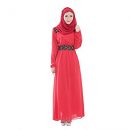 ROMANTIC BEAR Muslim Kaftan Abaya Jilbab Islamic Women Cocktail Dress Long Sleeve Vintage Maxi Dress ROMANTIC BEAR