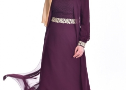 SEFAMERVE Women’s Guipure Detailed Chiffon Islamic Clothing Evening Dress SEFAMERVE