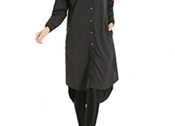 Sheng Xi Women’s Splicing Islamic Open Front Abaya Cocktail Dress Sheng XiWomen