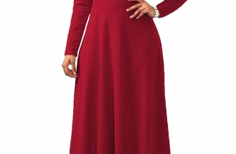 Speedle Womens Cowl Neck Long Sleeve Muslim Islamic Abayas Solid Color Maxi Dress Speedle
