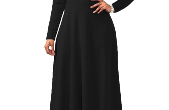 Speedle Womens Cowl Neck Long Sleeve Muslim Islamic Abayas Solid Color Maxi Dress