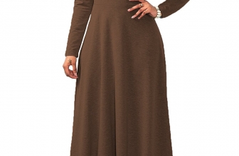 Speedle Womens Cowl Neck Long Sleeve Muslim Islamic Abayas Solid Color Maxi Dress Speedle