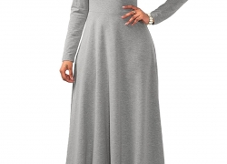 Speedle Womens Cowl Neck Long Sleeve Muslim Islamic Abayas Solid Color Maxi Dress Speedle