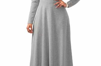 Speedle Womens Cowl Neck Long Sleeve Muslim Islamic Abayas Solid Color Maxi Dress Speedle