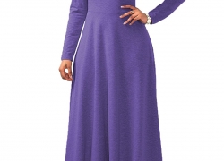 Speedle Womens Cowl Neck Long Sleeve Muslim Islamic Abayas Solid Color Maxi Dress