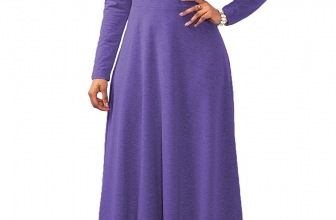 Speedle Womens Cowl Neck Long Sleeve Muslim Islamic Abayas Solid Color Maxi Dress