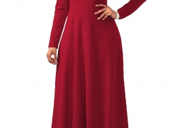 Speedle Womens Cowl Neck Long Sleeve Muslim Islamic Abayas Solid Color Maxi Dress