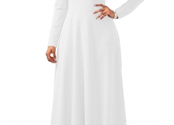 Speedle Womens Cowl Neck Long Sleeve Muslim Islamic Abayas Solid Color Maxi Dress Speedle