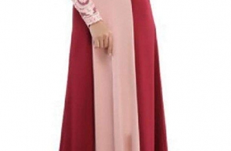 SportsX Womens Stitch Long Sleeve Turkey Muslim Abaya Dress