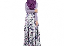 Weixinbuy Islamic Muslim Abaya Women Floral Maxi Partywear Dresses Weixinbuy