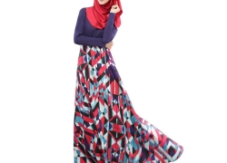 Weixinbuy Islamic Muslim Abaya Women Floral Maxi Partywear Dresses Weixinbuy