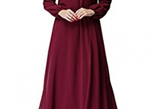 Womens Elegant Long Sleeve Chiffon A-line Formal Maxi Muslim Dress Abaya RANPHEE