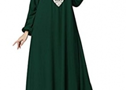WSPLYSPJY Women Islamic Muslim Clothing Rayon Gown Jalabiyas Dress WSPLYSPJY