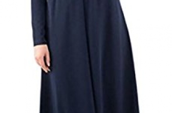 WSPLYSPJY Women’s Muslim Kaftan Abaya Jilbab Islamic Long Sleeve Maxi Dress WSPLYSPJY
