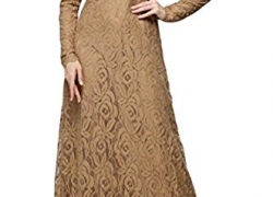 xiaokong Women’s Islamic Slim Fit Lace Long Sleeve Muslim Abaya xiaokongWomen