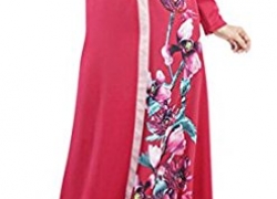 XiaoTianXin-women clothes XTX Women’s Floral Apparel Jilbab Kaftan Muslim Islamic Abaya Maxi Dress XiaoTianXin-women clothes
