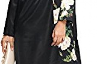 YI HENG MEI Women’s Elegant Modest Muslim Islamic Rayons Full Length Floral Side Split Abaya Dress YI HENG MEI