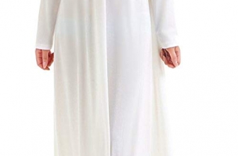 YI HENG MEI Women’s Modest Muslim Islamic O-Neck Letter Print Long Sleeve Maxi A-Line Dress