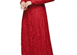 Zimaes Women’s Fashion Islamic Lace Solid Colored Muslim Abaya Zimaes-Women