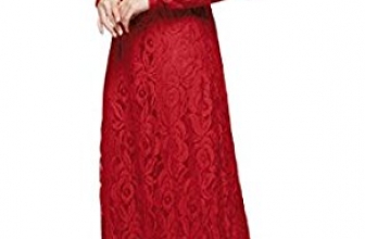 Zimaes Women’s Fashion Islamic Lace Solid Colored Muslim Abaya Zimaes-Women