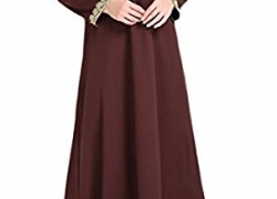 Zimaes Women’s Long Sleeve Floral Printed Islamic Muslim Dress Zimaes-Women