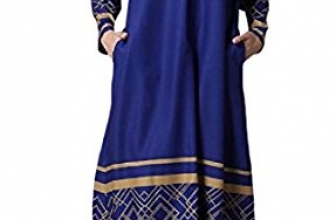 Zimaes Womens Long Sleeve Floral Stylish Islamic Chiffon Maxi Dress Zimaes-Women